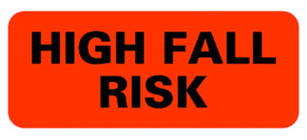 Chart Label - High Fall Risk